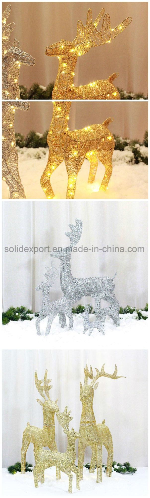 Iron Christmas Elk Display Decorations Christmas Deer Pull Cart Decoration