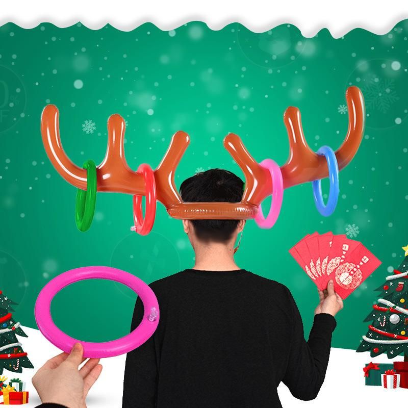 Christmas Party Inflatable Reindeer Antler Hat Toss Game