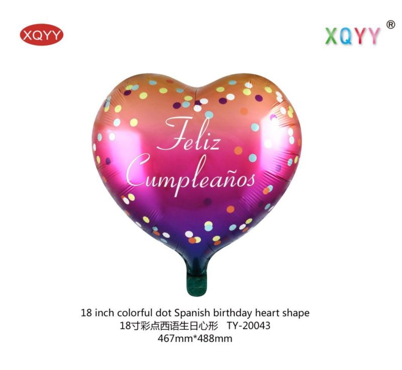 18 Inch Aluminum Film Balloon Love Heart for Valentine′ S Day Decoration