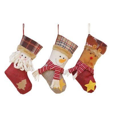 Big Christmas Stockings Santa Claus Snowman Elk