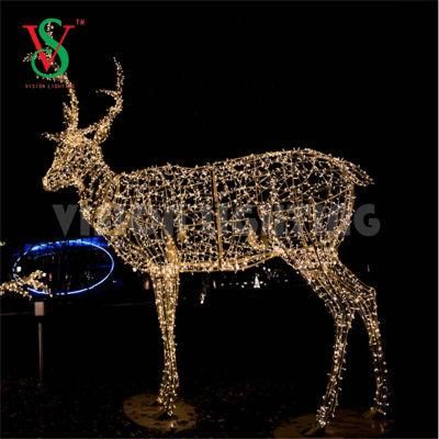3D Christmas Decoration LED Reindeer Lights for Shopping Center Decoration