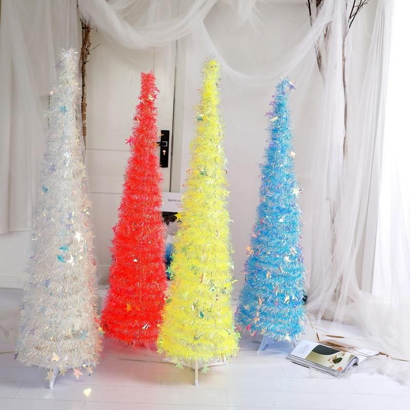 5 FT Pop up Tinsel Christmas Tree for Home Indoor Decoration, Shiny Christmas Tree