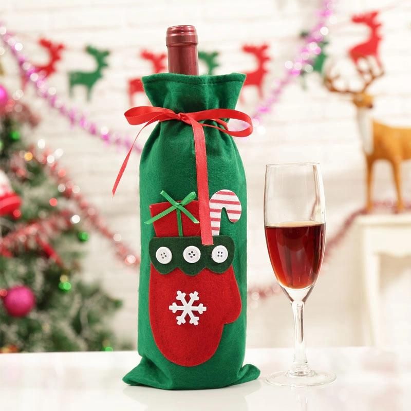 Christmas Decorations for Home Santa Wine Bottle Cover Set Snowman Stocking Gift New Year Party Decor Supplies