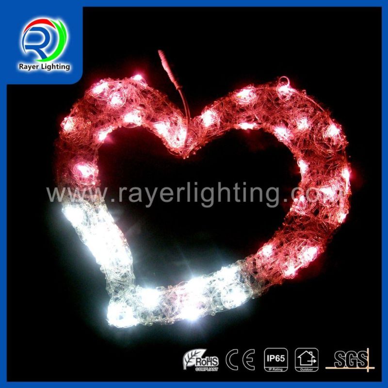 2D Decoration Outdoor Christmas Home Decorations Heart LED Motif Light