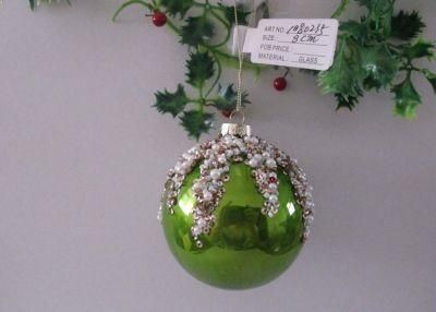 Green Color Glass Ball for Xmas Tree Decoration