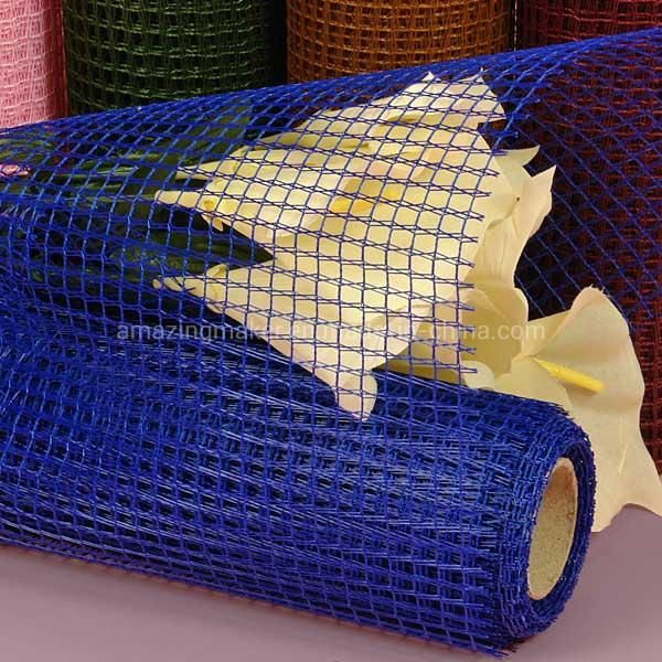 Wonderful Flower Wrapping Colored Square Grid Mesh