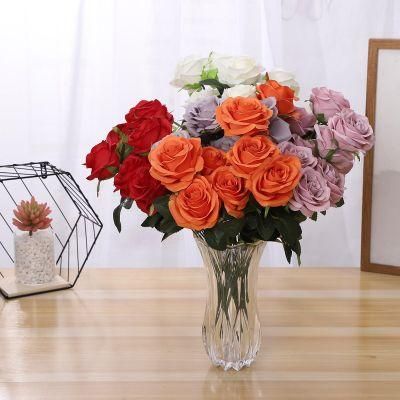 Silk Flower Wholesale Artificial Rose Flower for Wedding Home Decoration