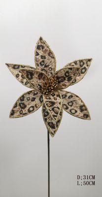 Ytcf110 Speckle Cloth Christmas Poinsettia Style Flower