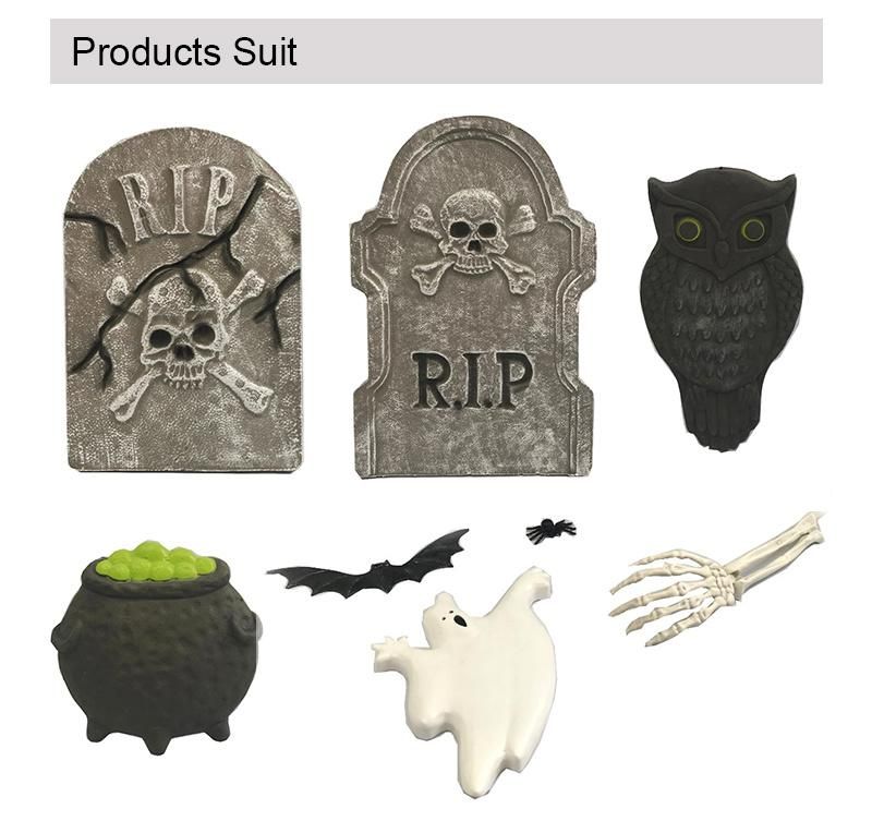 Custom Halloween Tombstone Owl Graveyard Decoration Memorial Human Skeleton Gravestone Headstone Tombstone