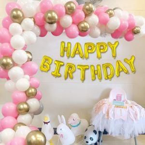 Balloon Arch Garland Chrome White Pink Balloon for Wedding Ceremony