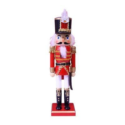 Soldier 14.2 Inch Traditional Wooden Nutcracker, Festive Christmas Decor for Shelves and Tables