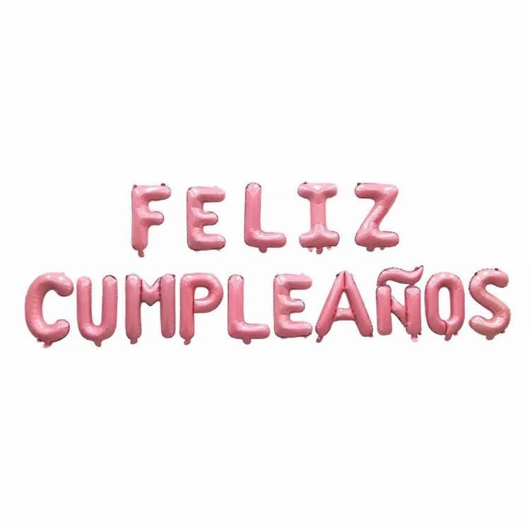 Spanish Happy Birthday Aluminum Foil Balloon Set Feliz Cumpleanos Letter Balloon