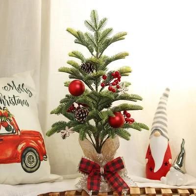 Christmas Decorations Nordic Style PE Wood Chip Christmas Wreath Desktop Mini Christmas Tree