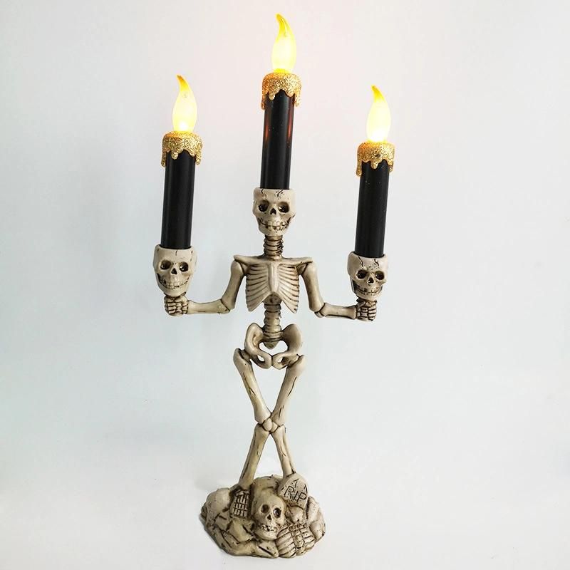 Plastic Material Halloween′ S Festival Holiday Ornaments Candle Shape Decoration with Light