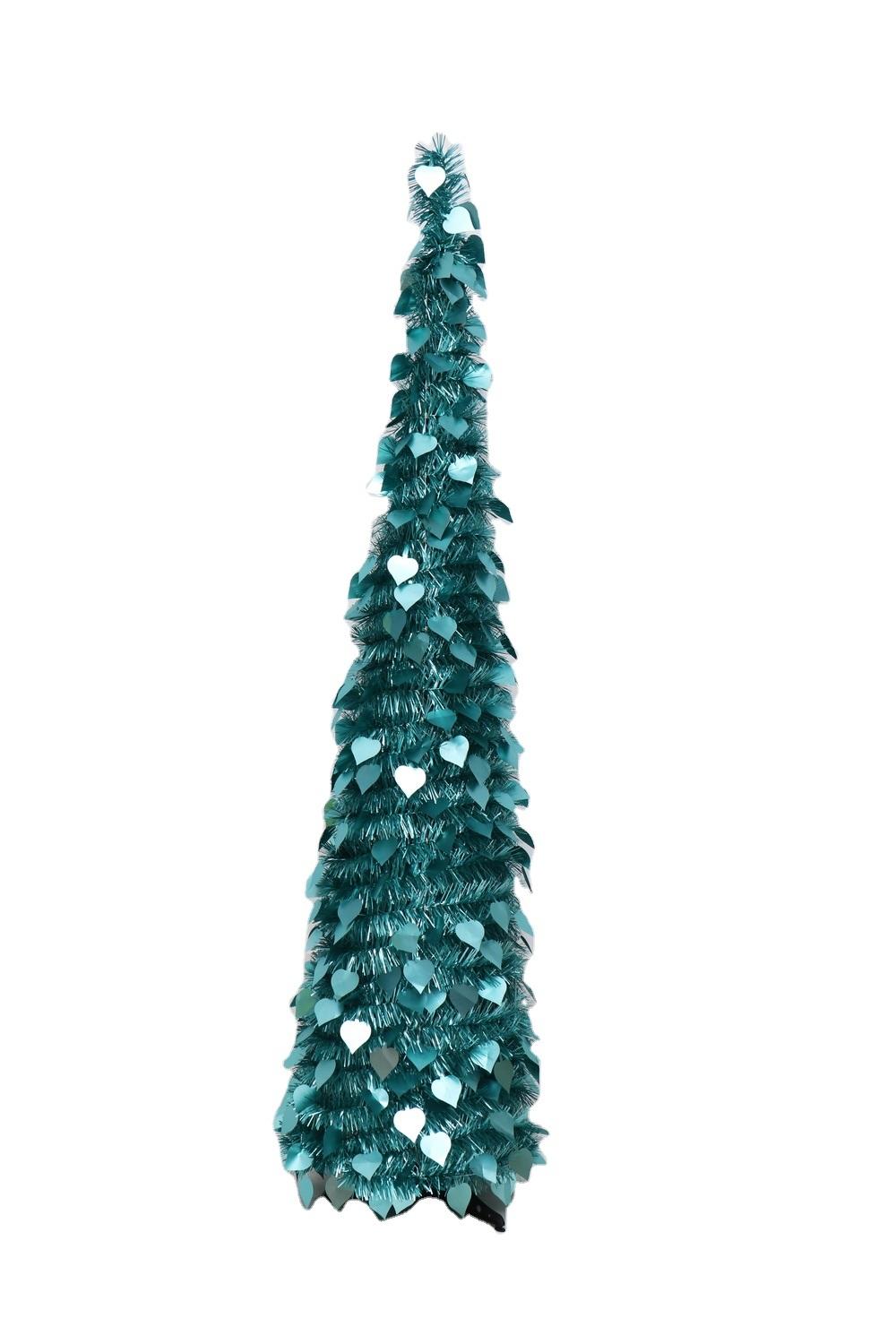 5 FT Pop up Tinsel Christmas Tree for Home Indoor Decoration, Shiny Christmas Tree