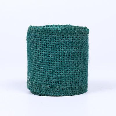 Christmas Grid Burlap Mesh Ribbon with Wire Edged Natural Colorful Burlap