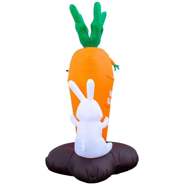 Lovely Inflatable PVC Rabbit Rabbit Easter Bunny with Carrot