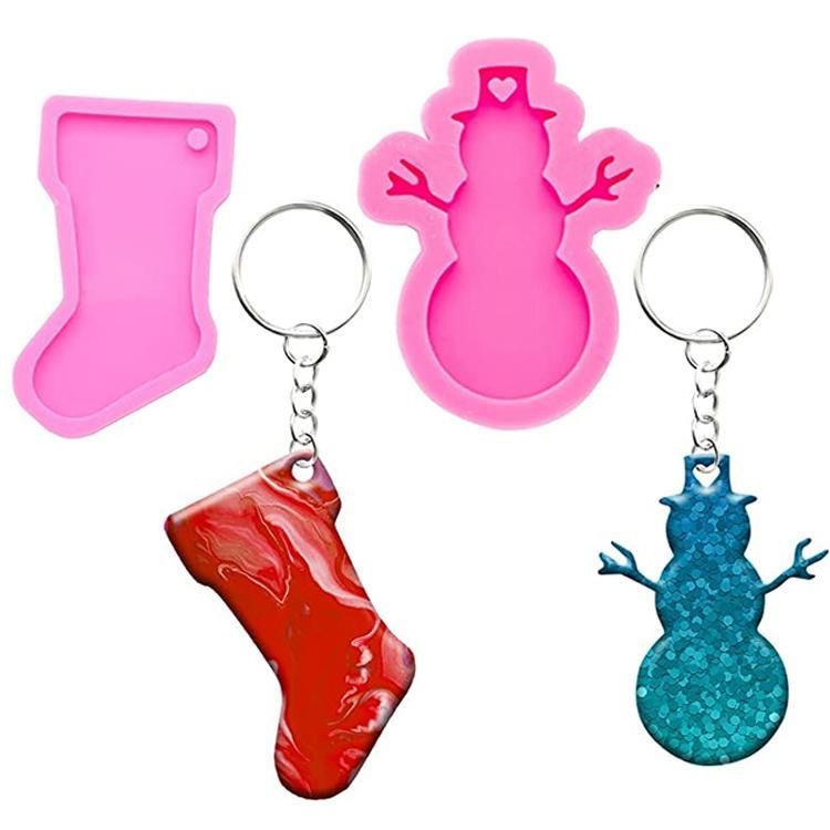 Custom DIY Keychains Resin Casting Mold Christmas Tree Pendant Silicone Mold