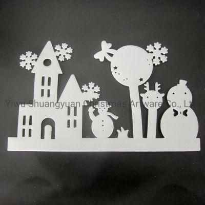 Christmas Foam House Snowflake Hanging Decor for Holiday Wedding Party Decoration Supplies Hook Ornament Craft Gifts