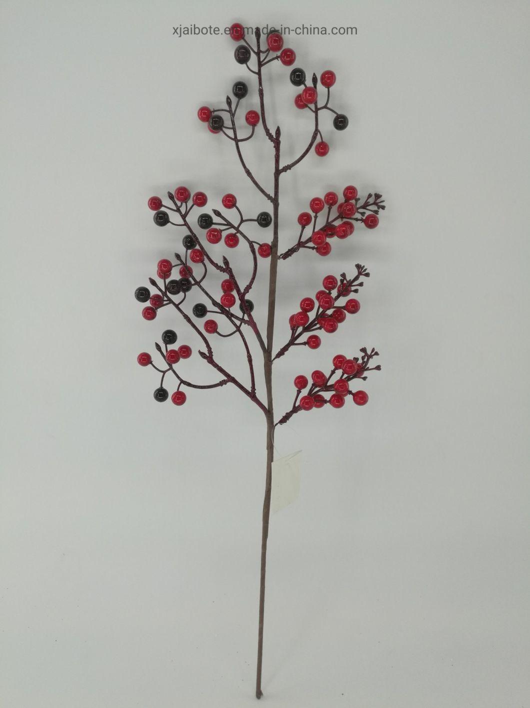 Home Decor Fake Flowers Christmas Red Fruit Berry Bean Bouquet Branch Simulation Flower Bean Artificial Decorations