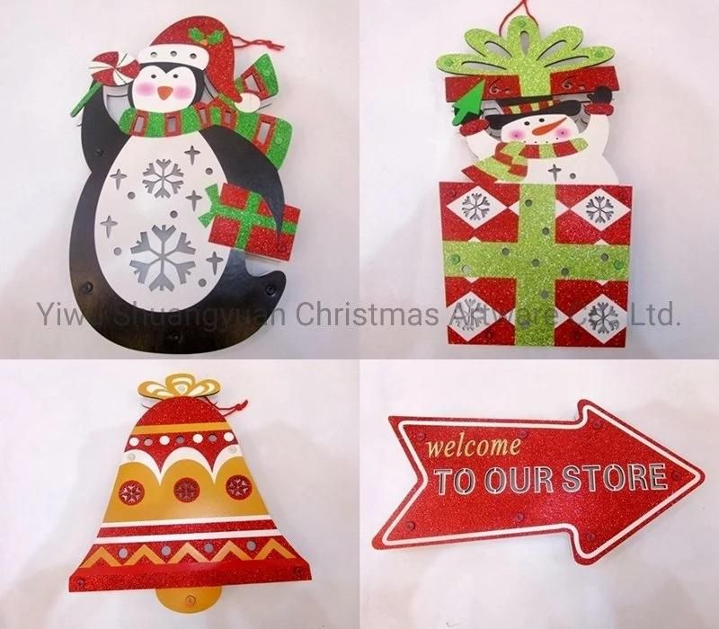 Christmas LED Paper Board for Holiday Wedding Party Decoration Supplies Hook Ornament Craft Gifts