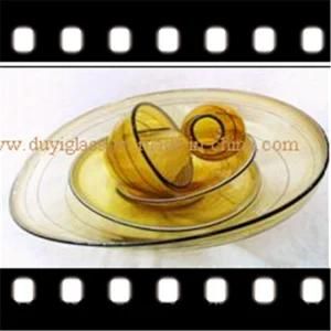 Transparent Platter Glass Ornament for Decoration