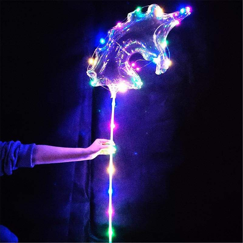 Unicorn 20 Inch Clear Bobo Party LED Balloons Luminous Balloon