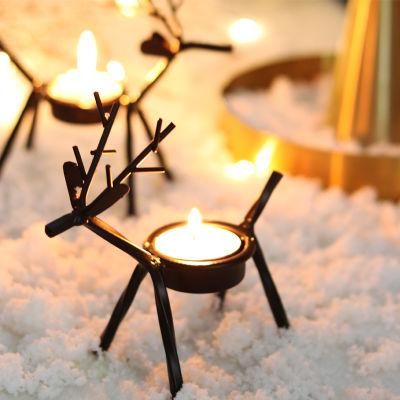 Christmas Decorations Candle Holder Creative European Black Deer Candle Holder Wrought Iron Candle Holder Restaurant Decoration