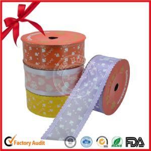 Lace Edge Printed Craft Ribbon Roll for Wedding Scene