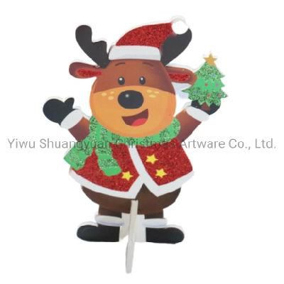 58cm High Quality Kt Board Deer Christmas Paper Sticker Christmas Window Sticker