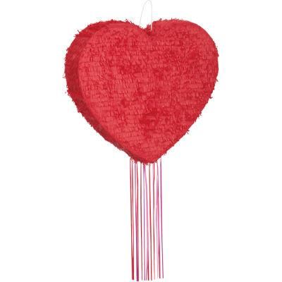 3D Heart Shape Rainbow Stripe Pinata for Kids Birthday Party Supplies Wedding Decor Toys Valentine&prime;s Day Tassel