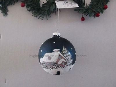 Christmas Glass Ball Ornament with Decal