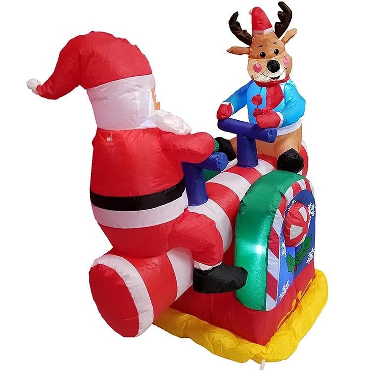Inflatable Christmas Santa and Elk Play Seesaw