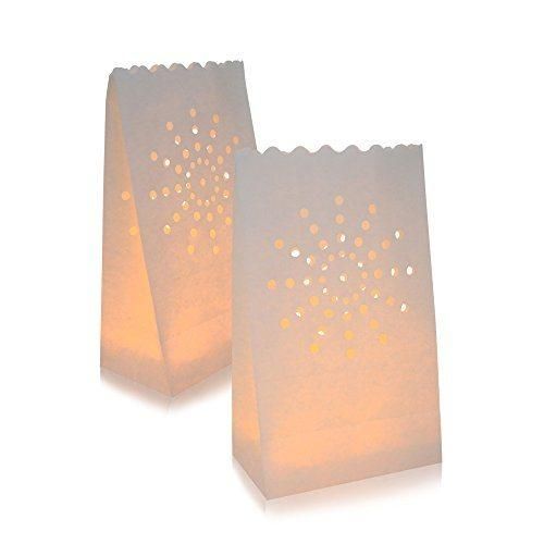 Electronicheart 10PCS Paper Lantern Bag Tea Light Candle Holder for Home Romantic Wedding Party Decoration