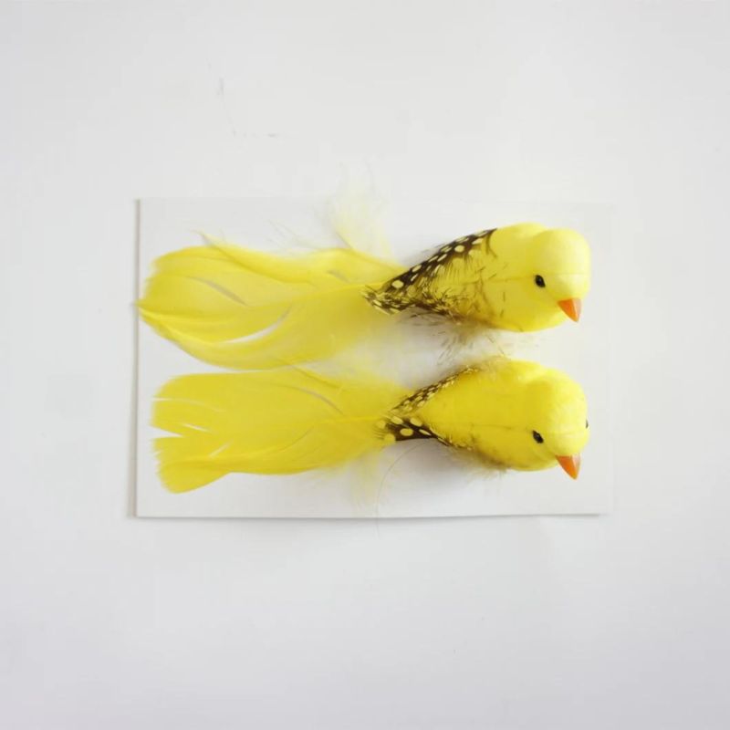 Yellow Bird with Clip Ornament Artificial Birds Christmas Decoration