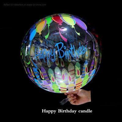 Crystal Bobo Balloons Bubble Transparent Stretched 20 Inch Printing Bobo Balloon for Birthday Wedding Decoration