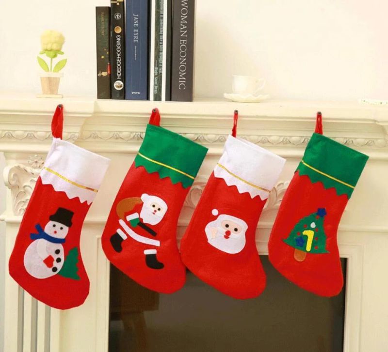 High Quality Xmas Santa Christmas Stocking Socks Hanging Decoration Socks Christmas Socks Christmas Gift Christmas Decoration