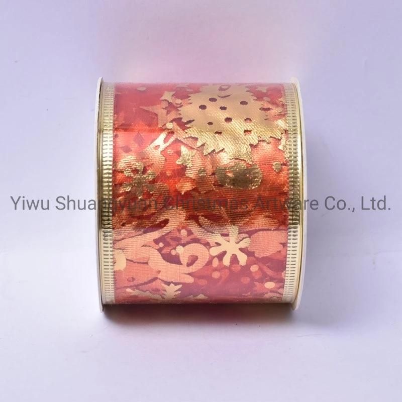 Christmas Ribbon Decor for Holiday Wedding Party Decoration Supplies Hook Ornament Craft Gifts