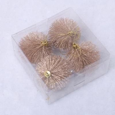 Hot Sale White Color Pet Material Ball Shape Mini Tree Serial Christmas Tree Hanging Ornament