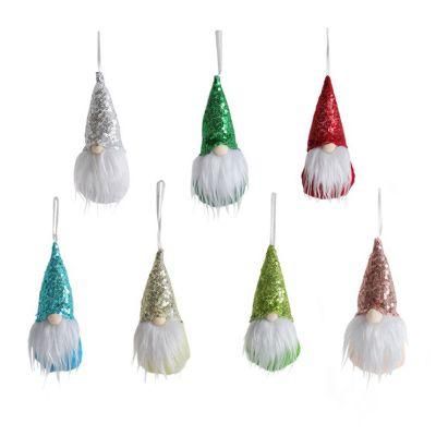 Christmas Ornaments Set Handmade Plush Gnomes Santa Elf Hanging Decorations