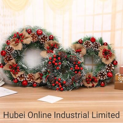 30cm China Christmas Party Wreaths Glitter Wreaths Door Hanger