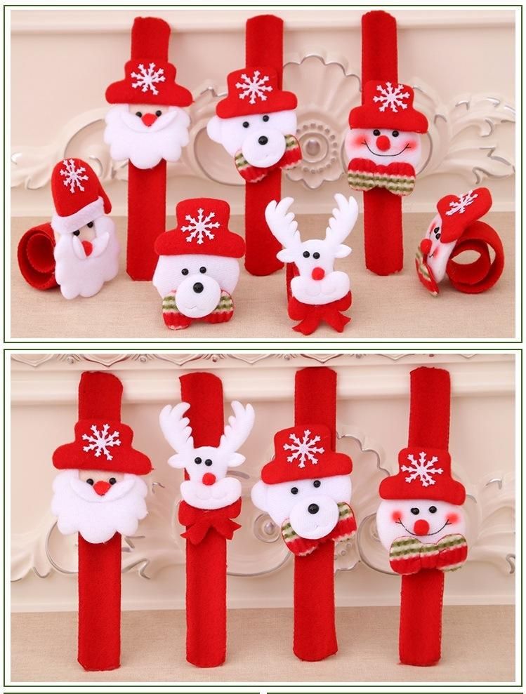 Santa Snowman Bear Slap Bracelets Christmas Hand Clap LED Slap Wristband Kids Adults