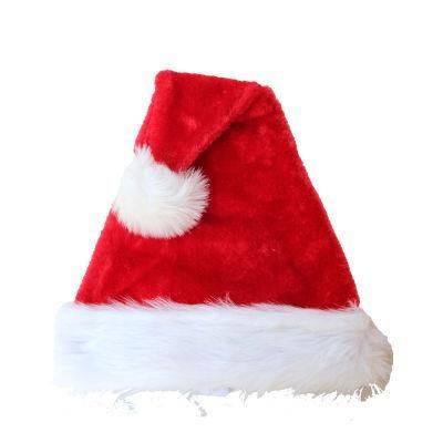 Adult&prime;s Santa Hat, Velvet Christmas Hat with Plush Trim &and Comfort Liner Kids Red Christmas Hat