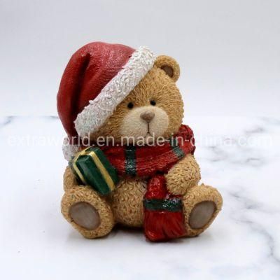 Christmas Gifts Polyresin Cute Bear Toy Ornaments Home Decoration