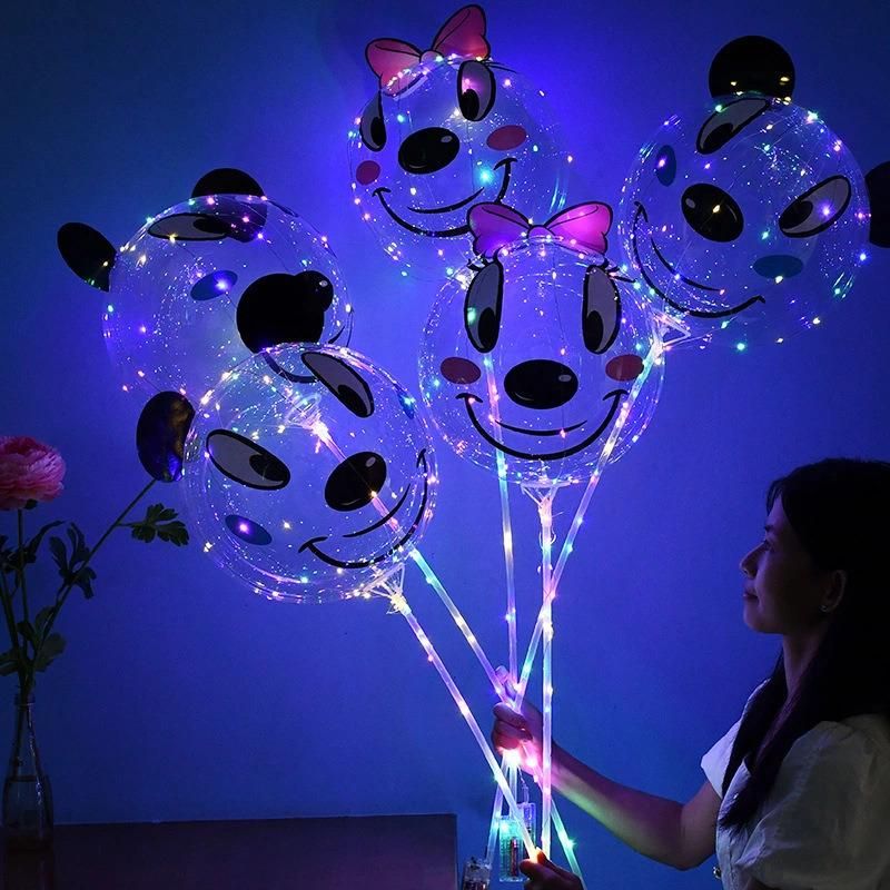 Color LED Bobo Bubble Light Glow Transparent Clear Balloon