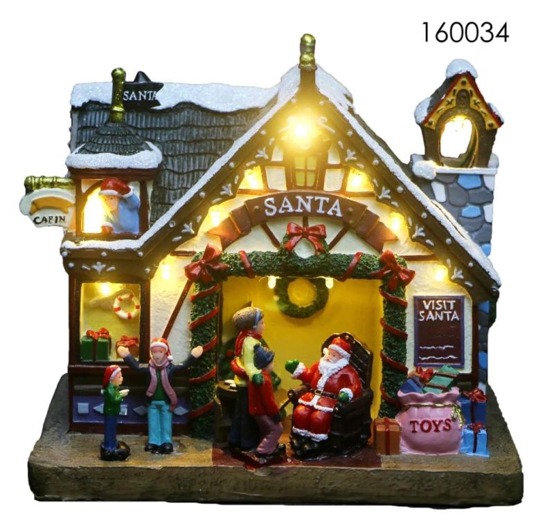 Christmas Decoration Candy Factory with LED Warm Lights and Gear Rotation, Popcorn Function with Music