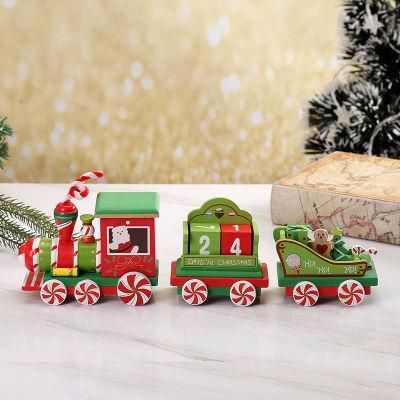 Christmas Wooden Toys Tabletop Decoration Calendar Navidad Train Christmas Innovative Gift Kid Toys