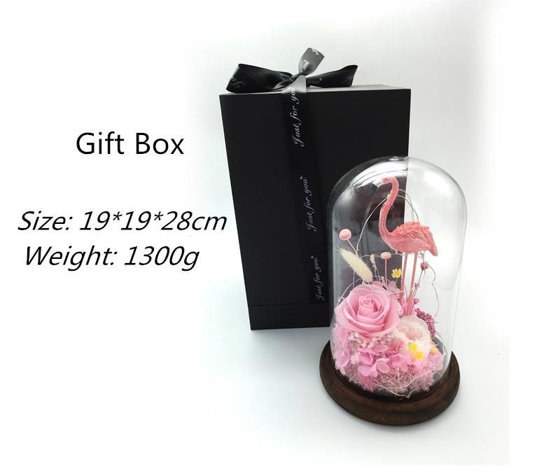 New Arrival Romantic Beautiful Christmas Gift in Glass Dome Natural Real Fresh Preserved Flower Preserved Roses