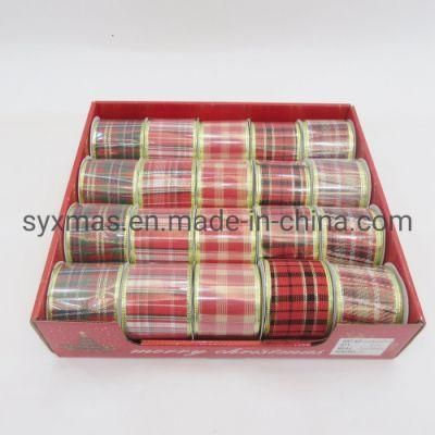 High Quality Printed Plaid Ribbon Handmade Ribbon for Bow Wedding Christmas Decoration DIY Wrapping