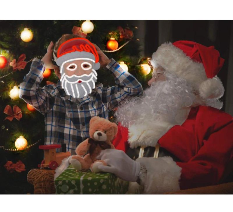 LED Light up Mask Santa Claus Mask Christmas Party Supplies